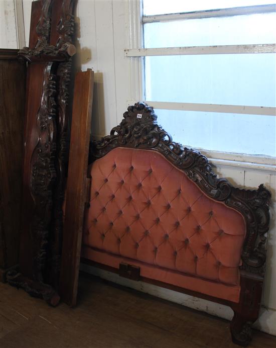 French carved oak bed